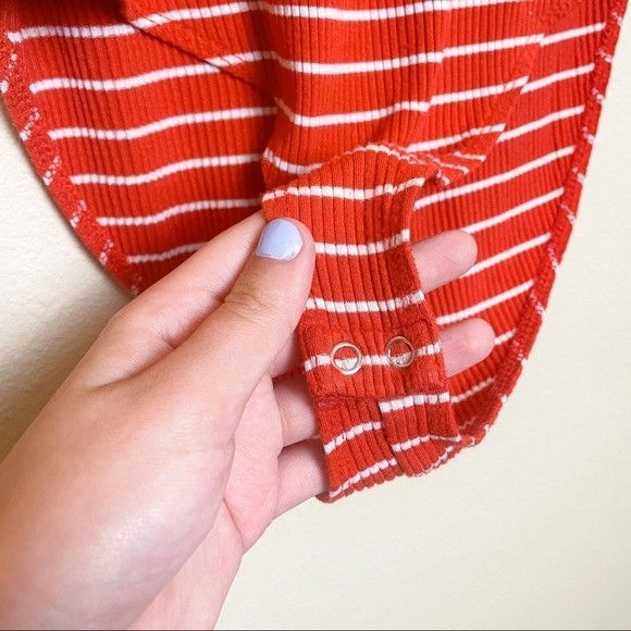 Forever 21 Ribbed Striped Mock Neck Bodysuit - Picture 4 of 4